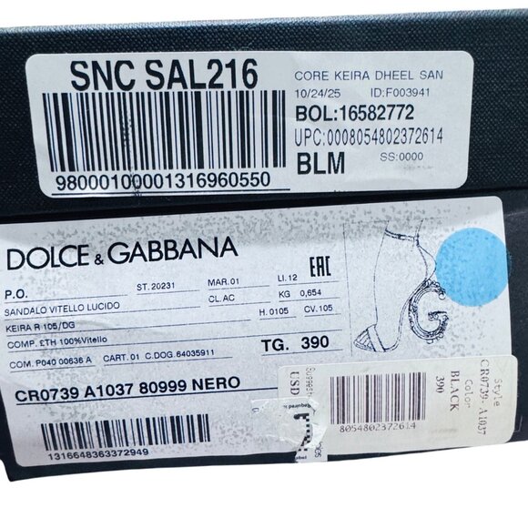 Dolce & Gabbana Keira DG Sculpted High Heel Leather Sandals Black NIB MSRP $1345 - Picture 11 of 15